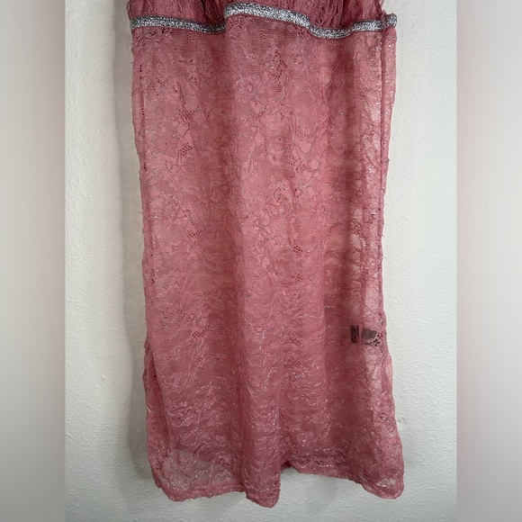 Bebe Pink Lace Strappy Babydoll Chemise – Size Medium - Picture 5 of 9
